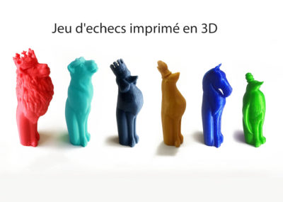 pièces jeu d'échec 3D - Animaux