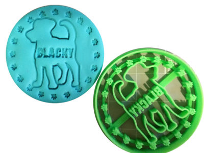 Emporte pièce à gateaux personnalisable chien et prénom