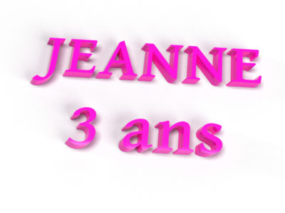 Texte 3D personnalisé - chiffres et lettres